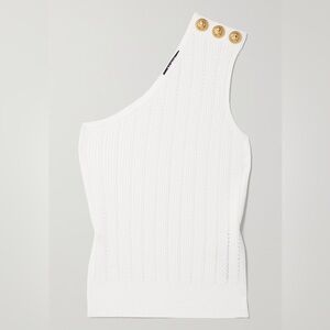 Balmain One Shoulder Knit Top